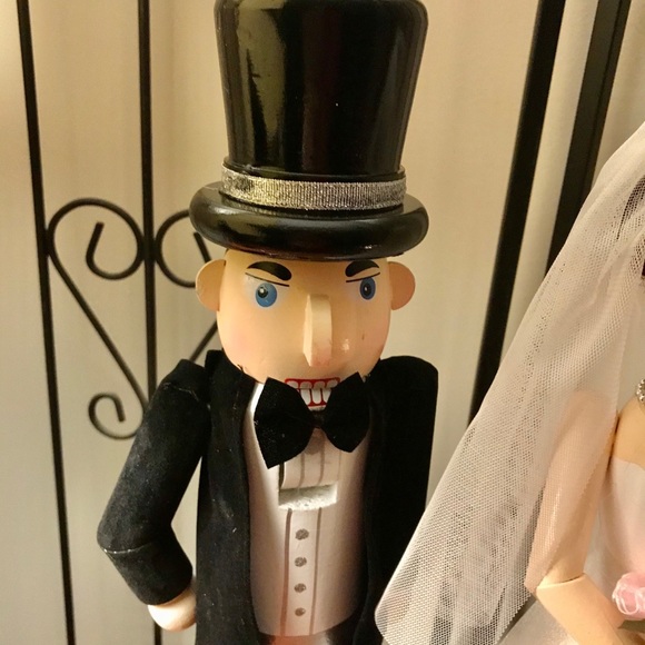 Bride and Groom Nutcracker. NEW. Tuxedo tails. - Picture 3 of 4
